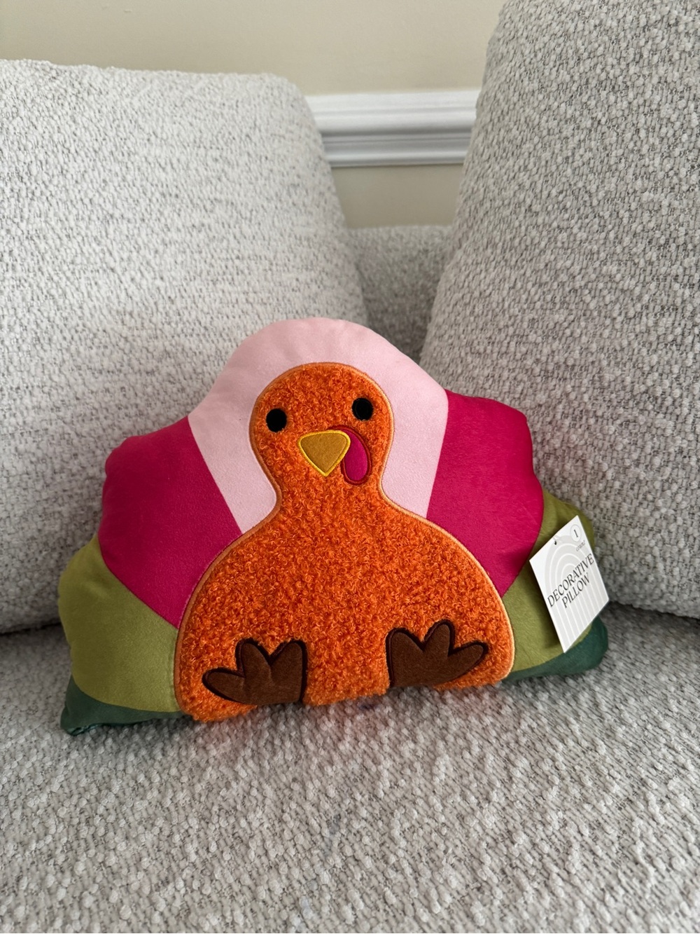 Target Turkey Pillow Adorable Multicolor Pillow NWT